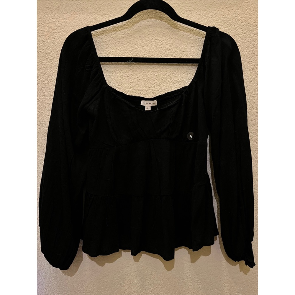 PacSun/ LA Hearts | Black Flowy Long Sleeve Top